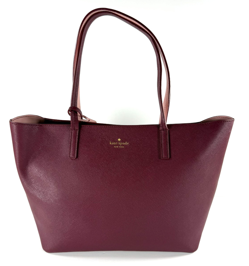 Kate Spade Scotts Place Lida Tote Burgundy Merlot Leather Large Shoulder Bag